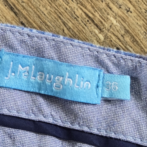 J. Mclaughlin Mens Size 36 Blue Patchwork Shorts - Picture 3 of 12